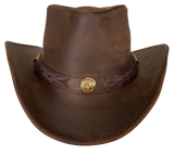 Outback Survival Gear- Boss Shapeable Leather Hat in Brown-H7001