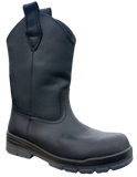 Aussie Tall Wrangler Leather Boots Soft Toe in Black - Waterproof
