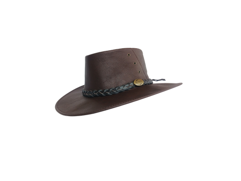 OUTBACK SURVIVAL GEAR - KANGAROO LEATHER HATS - BROWN-K1006