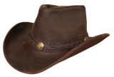 Outback Survival Gear- Boss Shapeable Leather Hat in Brown-H7001