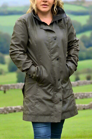 Waterproof Wax Jackets long Waterproof wax jacket in olive color  Outback Survival Gear Sydney Wax jacket