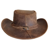 Outback Survival Gear Broken Hill Old West Leather Hat in Brown H9001