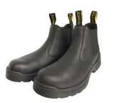 Aussie style Slip-On Black Leather Work Boots Soft Toe in Black leather Outback Survival Gear - Australian Country Outfitters