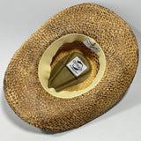 Outback Survival Gear Raffia Straw hat bull concho steer concho headband web