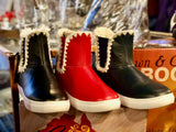 Outback Survival Gear - Women's Juliet Slip-On Leather Sheepskin-Lined Boots in Red, Black, and Navy