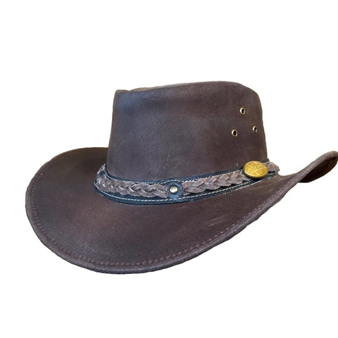 Outback Survival Gear Buffalo Leather Hats - Brown H3001