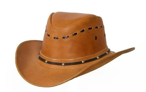 Leather top rancher hat