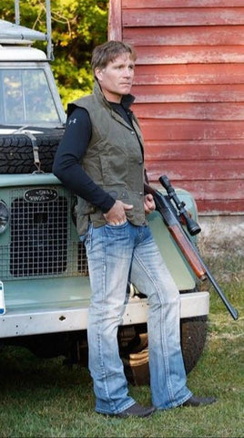 Waterproof wax Vest Oilskin vest, Olive Hunter Vest