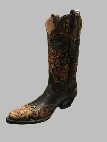Black Jack Women's BLACK LBKHT 1418-54 Tall Black Tooled Boots SS25