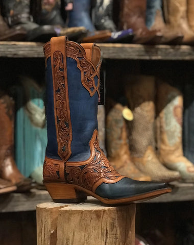 Black Jack Women's LBLHT1800 Blue Goat Tooled Stripe Boots SS25