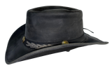 Outback Survival Gear- "Boss" Aussie Leather Hat Vintage Black- H7002