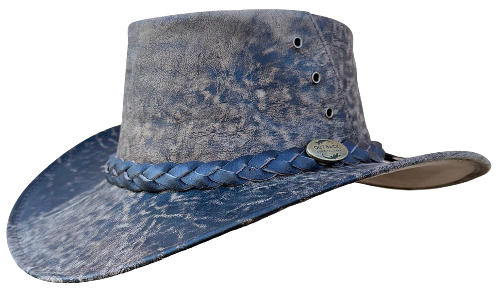 Outback Survival Gear Kangaroo Leather Hats Stonewash Brown