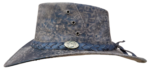 Outback Survival Gear Kangaroo Leather Hats Stonewash Brown