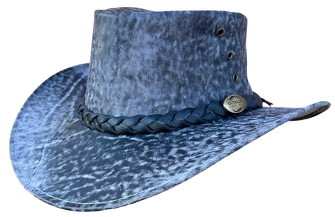 Outback Survival Gear - Kangaroo Leather Hats - Stonewash Grey K1004