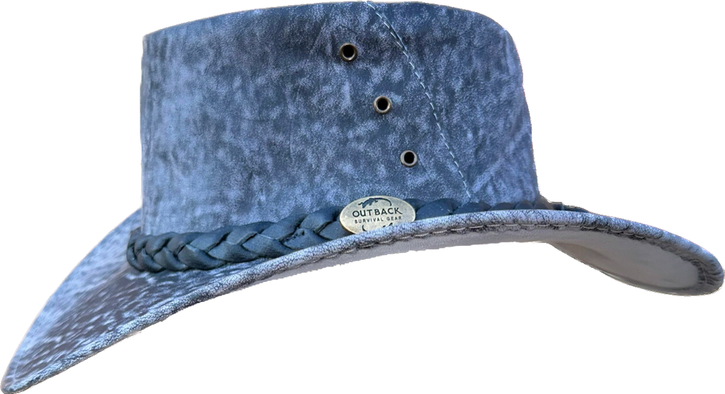 Outback Survival Gear Kangaroo Leather Hats Stonewash Grey K1004