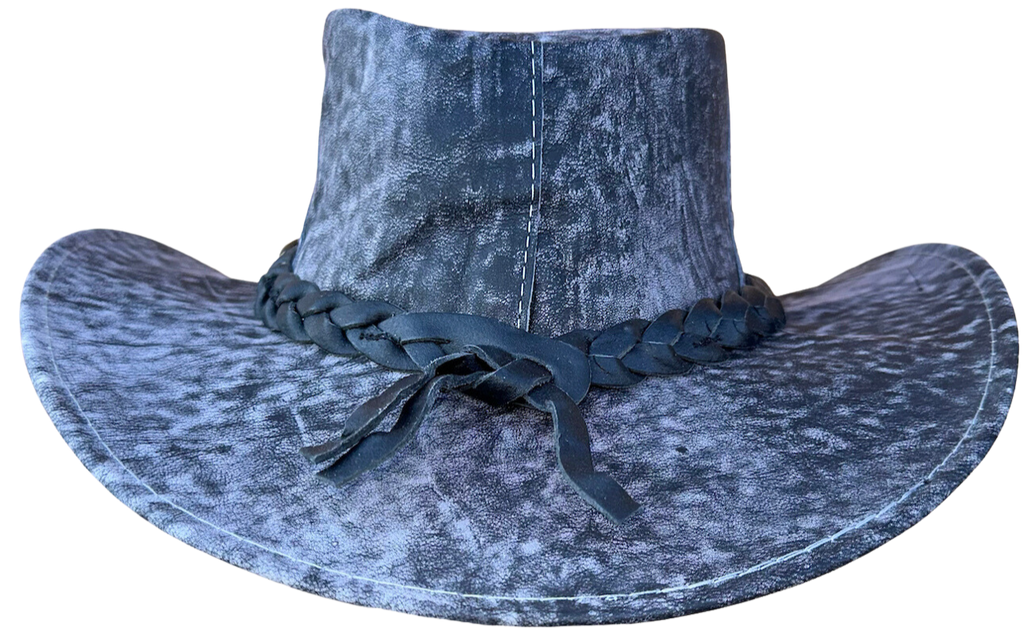 Outback Survival Gear Kangaroo Leather Hats Stonewash Grey K1004