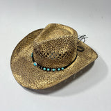 Outback Survival Gear Straw Hat Newcastle Country Turquise stones SNEWSP