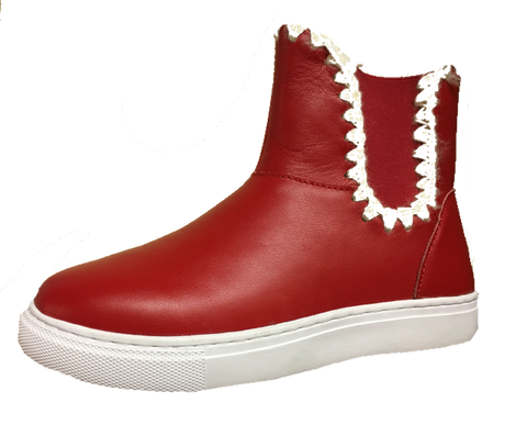 Red sheepskin boots 2025
