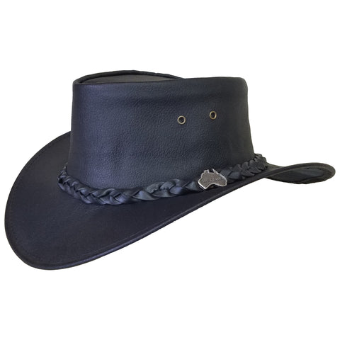 Outback Survival Gear - Kangaroo Leather Hats - Black K1003