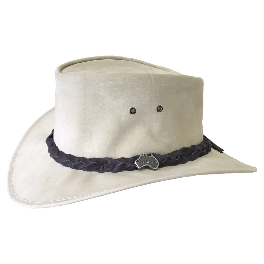 Outback Survival Gear Kangaroo Leather Hats Bone K1002 Outback